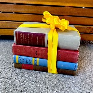 Four Antique Books for Home Decor